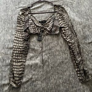 Motel Rocks Crocodile Crop Top